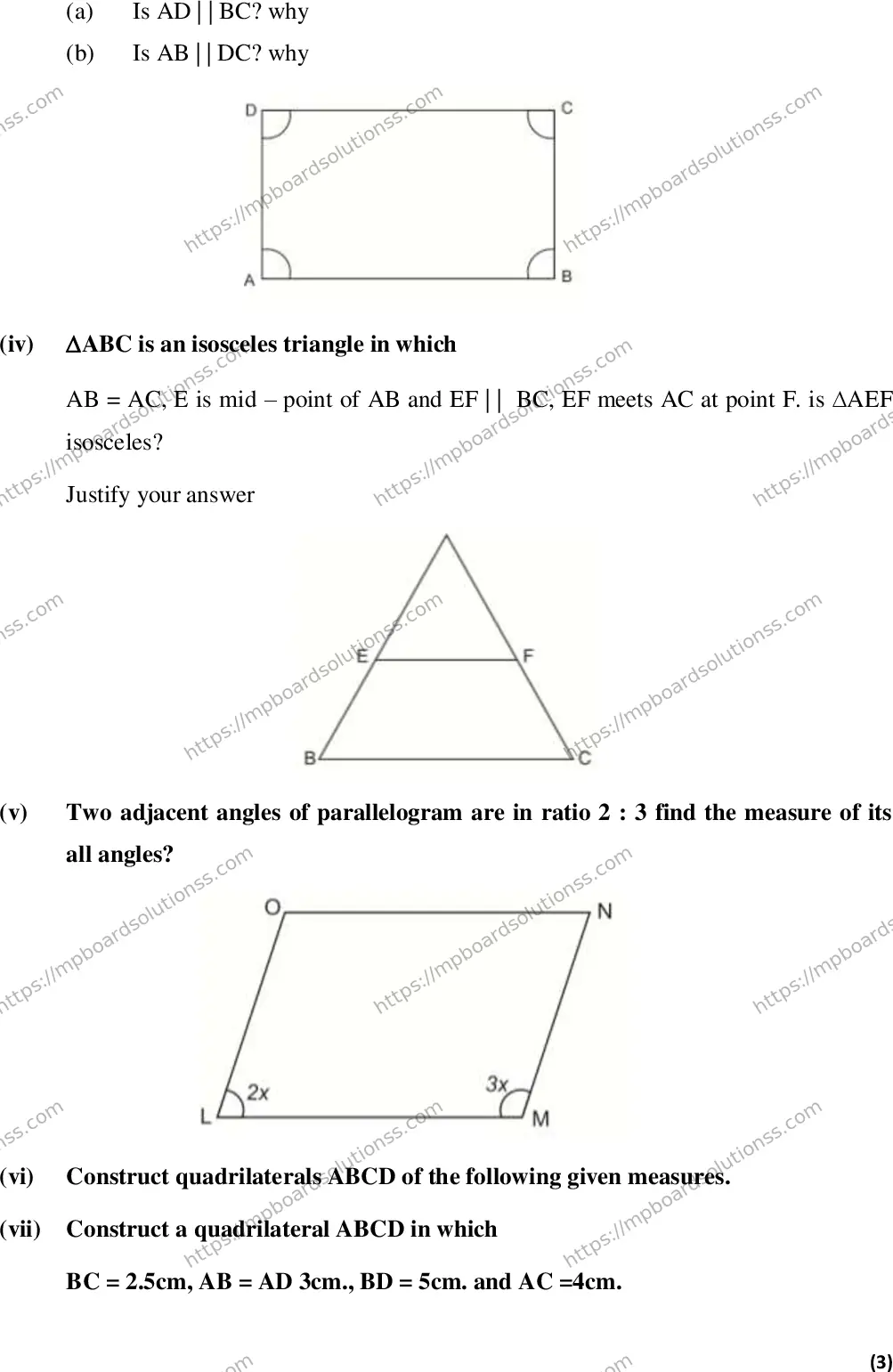 MP Board Class 9 Maths EM-709429 Final Paper 2016 Image 3