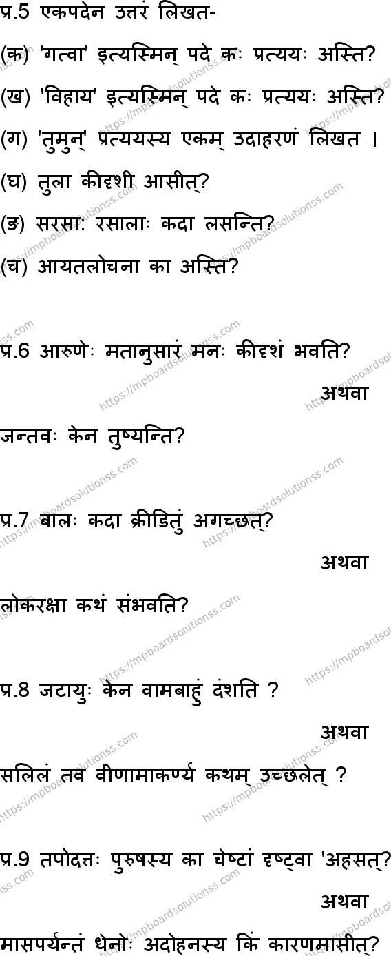 MP Board Class 9 Sanskrit-161433 Final Paper 2025 Image 4