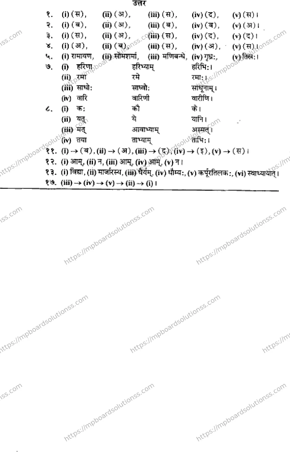 MP Board Class 9 Sanskrit HM-795800 Final Paper 2016 Image 5