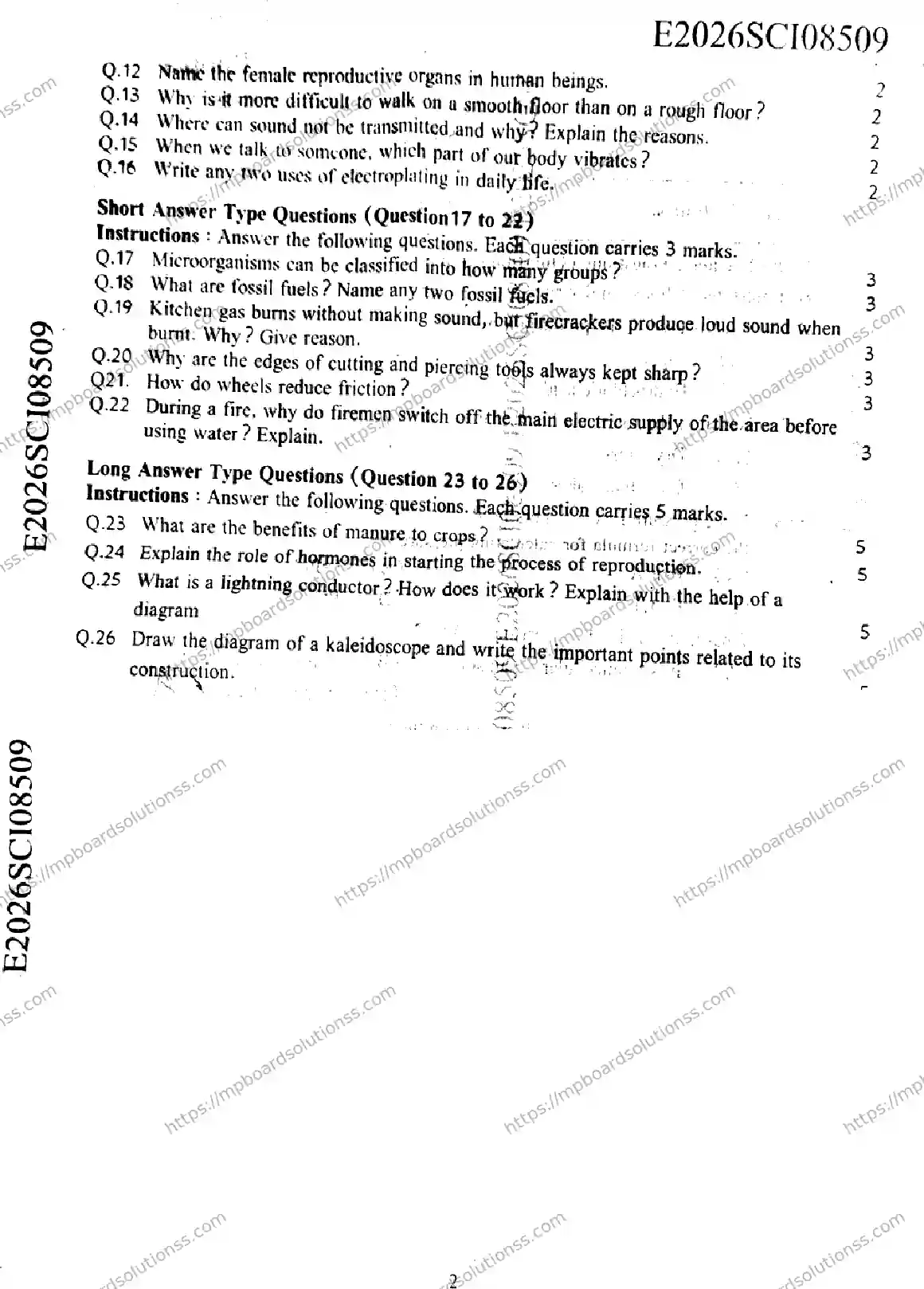 MP Board Class 9 Science-366256 Final Paper 2026 Image 2
