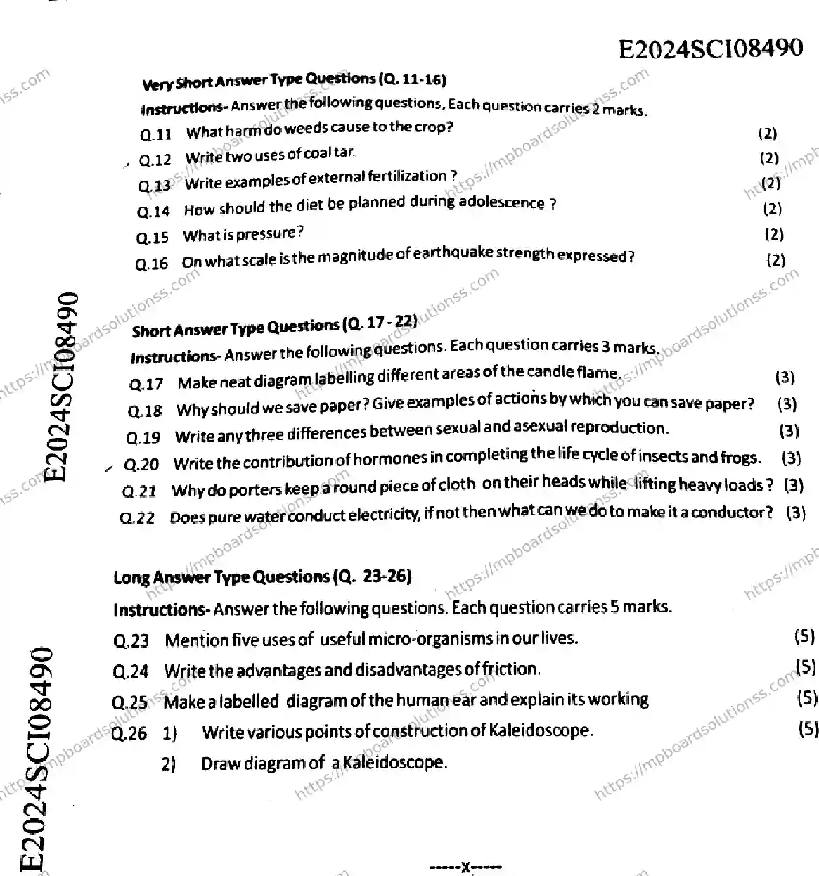 MP Board Class 9 Science-679981 Final Paper 2024 Image 2