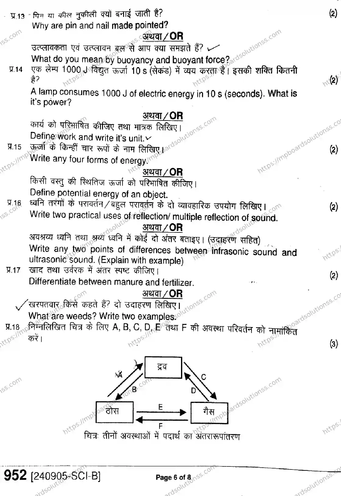 MP Board Class 9 Science-951392 Final Paper 2024 Image 6