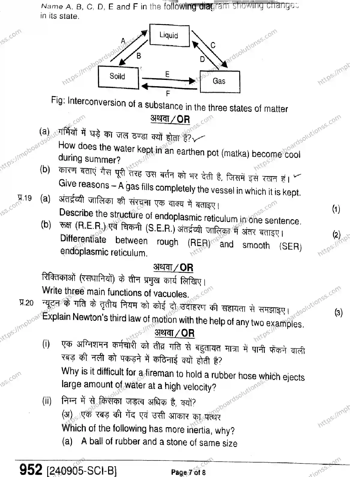 MP Board Class 9 Science-951392 Final Paper 2024 Image 7