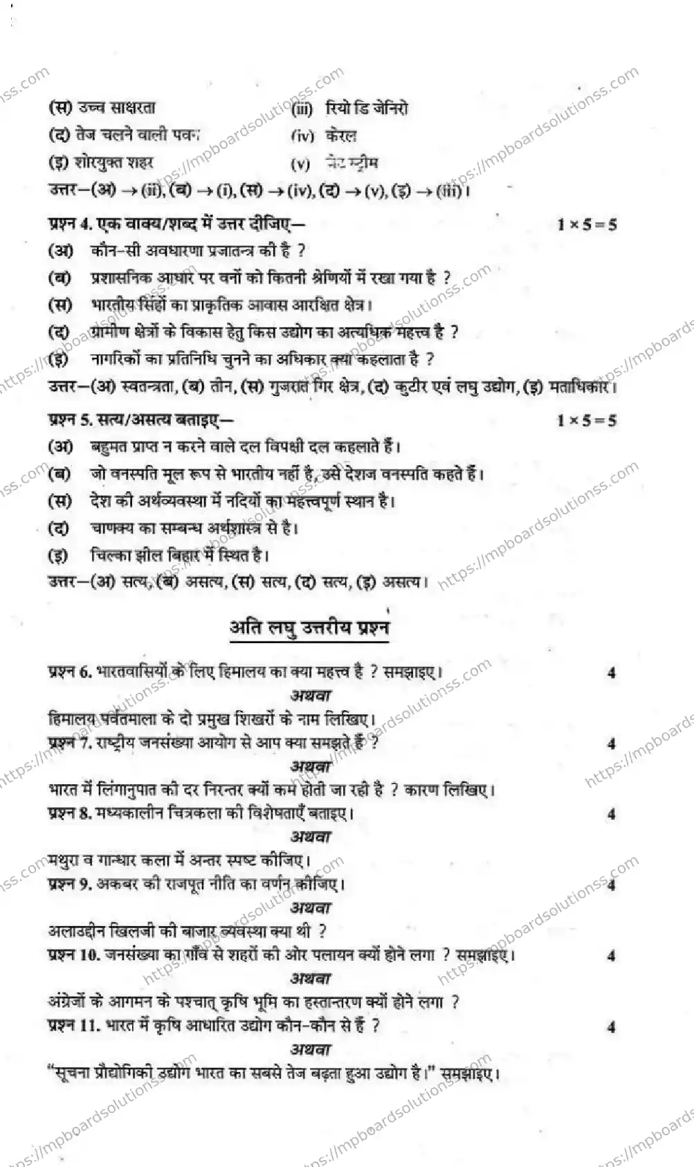 MP Board Class 9 Social Science HM-837215 Final Paper 2013 Image 2
