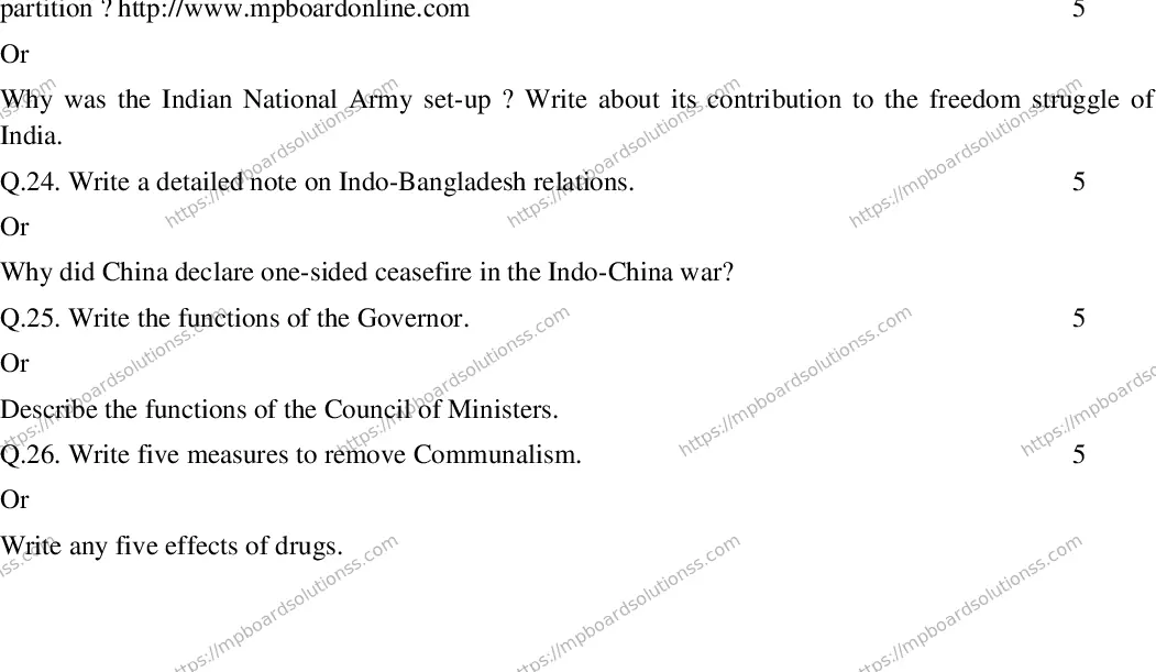 MP Board CLASS 10 EM-SOCIAL-SCIENCE-SET-2 2020 Sample Paper Image 4