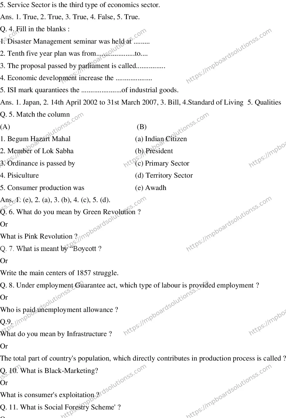 MP Board CLASS 10 EM-SOCIAL-SCIENCE-SET-5 2020 Sample Paper Image 2