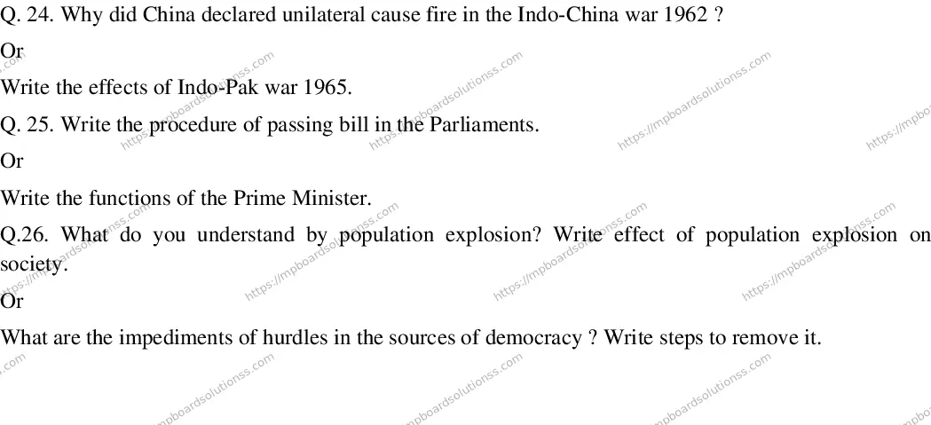 MP Board CLASS 10 EM-SOCIAL-SCIENCE-SET-7 2020 Sample Paper Image 4