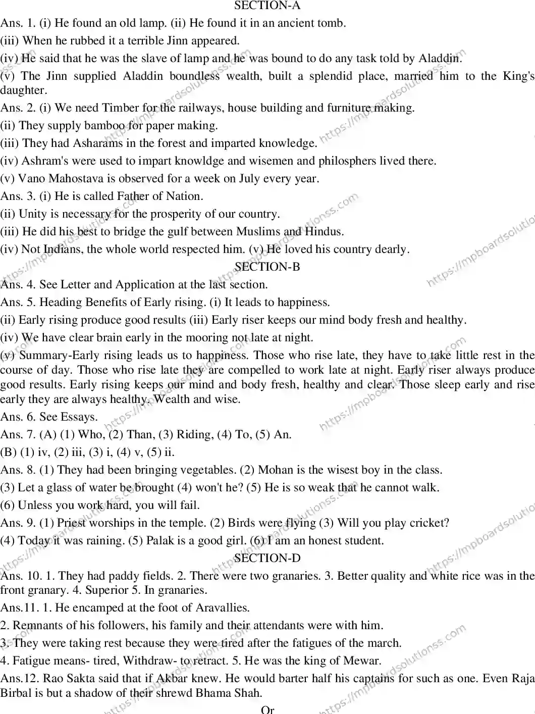 MP Board CLASS 10 ENGLISH-GENERAL-HM-3-WITH-A SWER Sample Paper Image 4