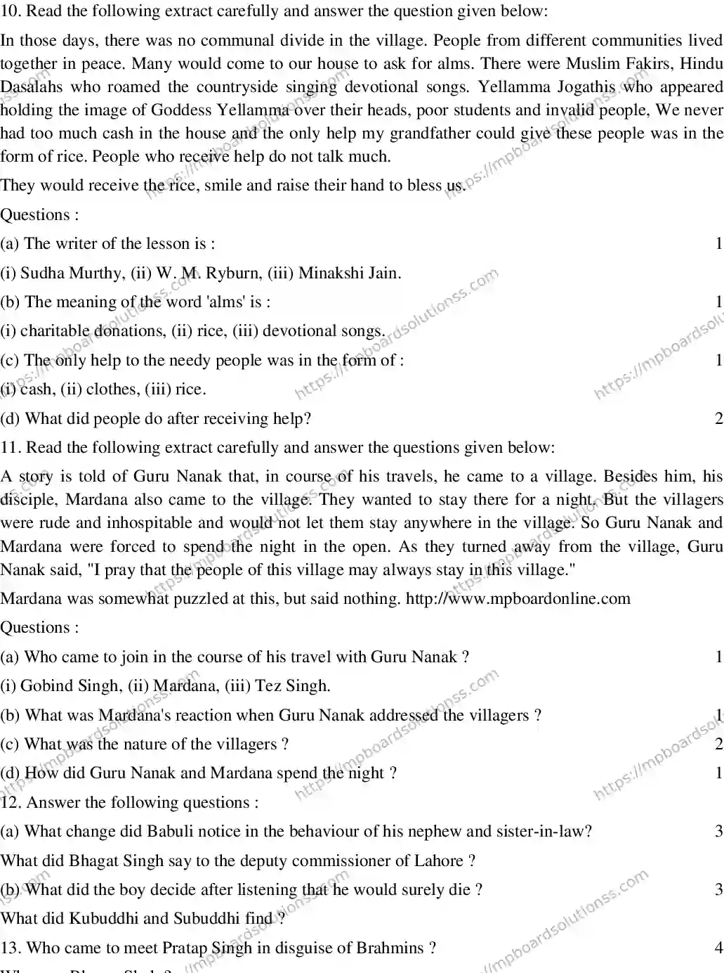 MP Board CLASS 10 ENGLISH-GENERAL-SET-2 2020 Sample Paper Image 4