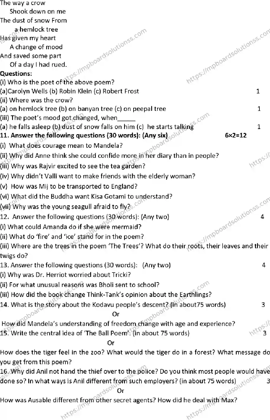 MP Board CLASS 10 ENGLISH-SET-A 2023 Sample Paper Image 5