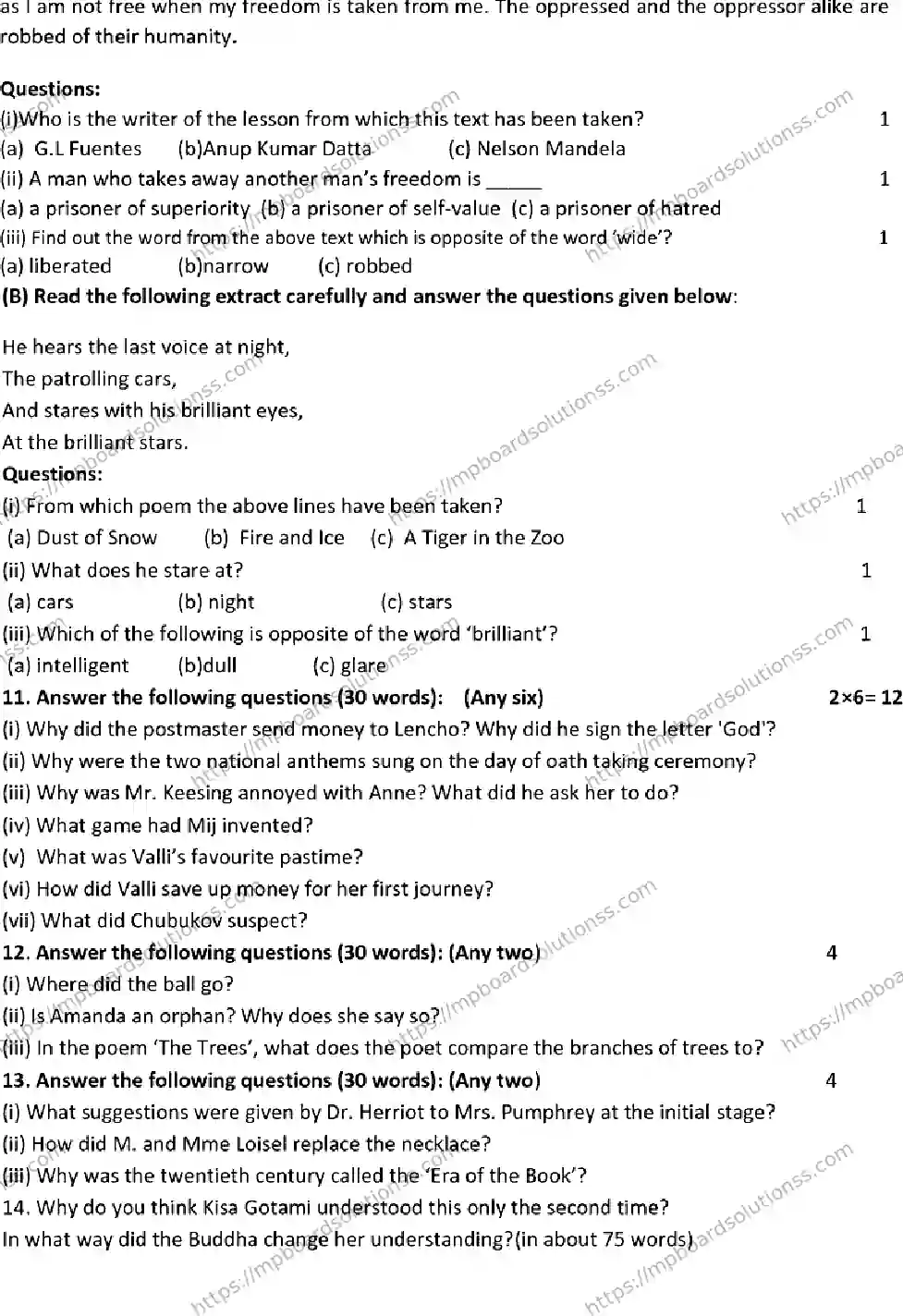 MP Board CLASS 10 ENGLISH-SET-C 2023 Sample Paper Image 5