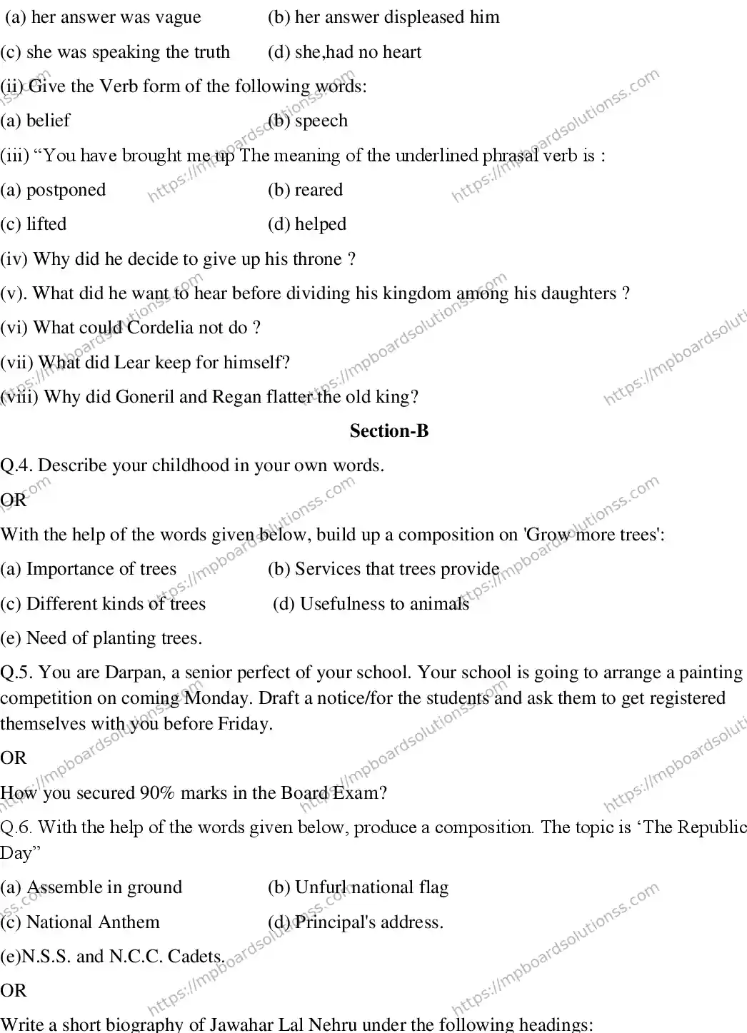MP Board CLASS 10 ENGLISH-SPECIAL-23 2020 Sample Paper Image 3