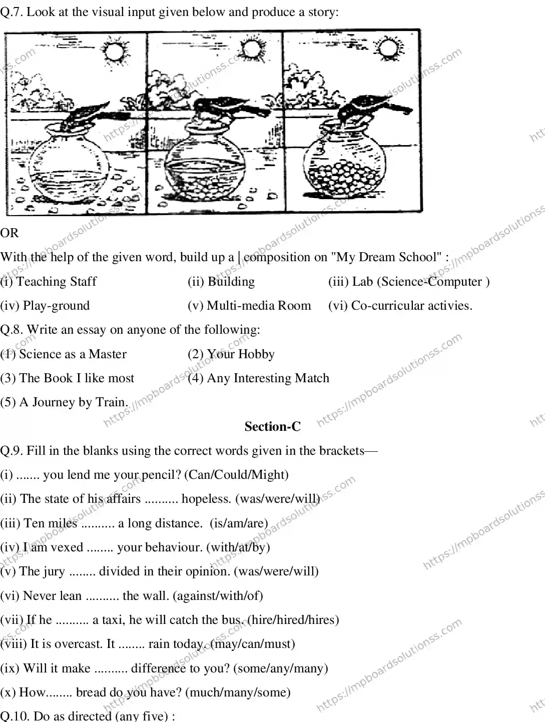MP Board CLASS 10 ENGLISH-SPECIAL-23 2020 Sample Paper Image 4
