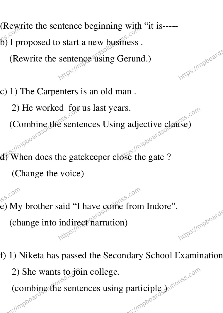 MP Board CLASS 10 ENGLISH-SPECIAL-LANGUAGE-SET-1-3 0001 Sample Paper Image 10