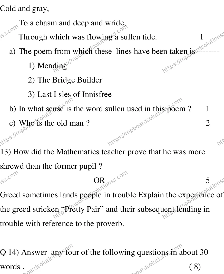 MP Board CLASS 10 ENGLISH-SPECIAL-LANGUAGE-SET-1-3 0001 Sample Paper Image 12