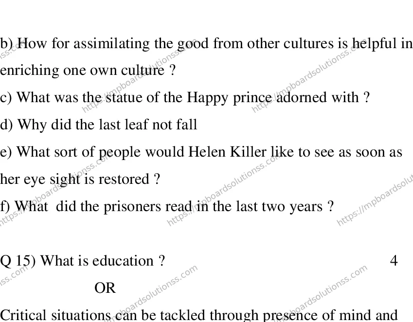 MP Board CLASS 10 ENGLISH-SPECIAL-LANGUAGE-SET-1-3 0001 Sample Paper Image 13