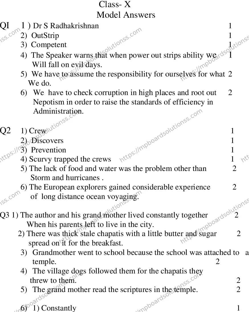 MP Board CLASS 10 ENGLISH-SPECIAL-LANGUAGE-SET-1-3 0001 Sample Paper Image 14