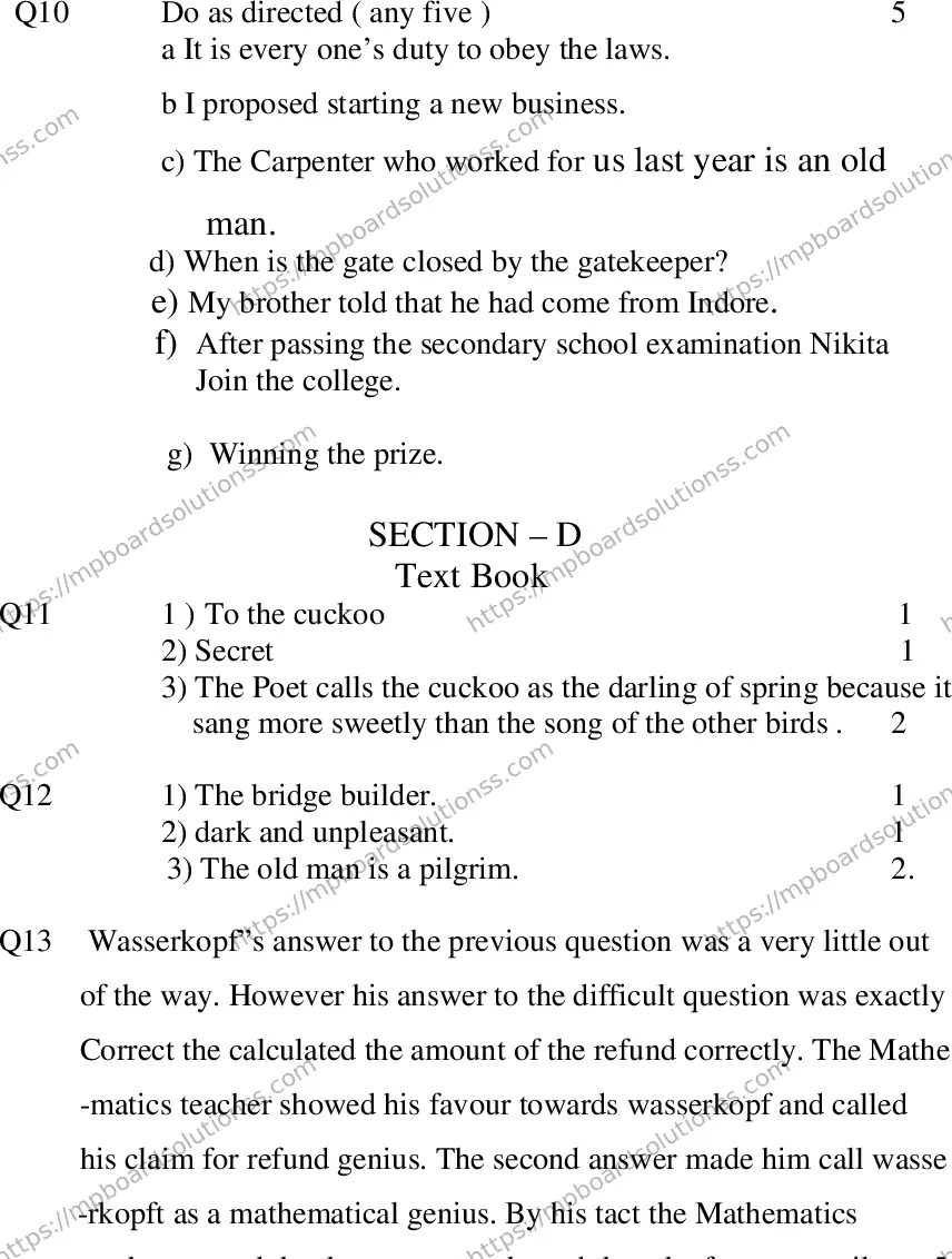 MP Board CLASS 10 ENGLISH-SPECIAL-LANGUAGE-SET-1-3 0001 Sample Paper Image 16