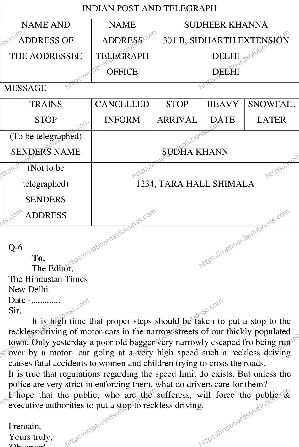 MP Board CLASS 10 ENGLISH-SPECIAL-LANGUAGE-SET-2-3 2013 Sample Paper Image 13