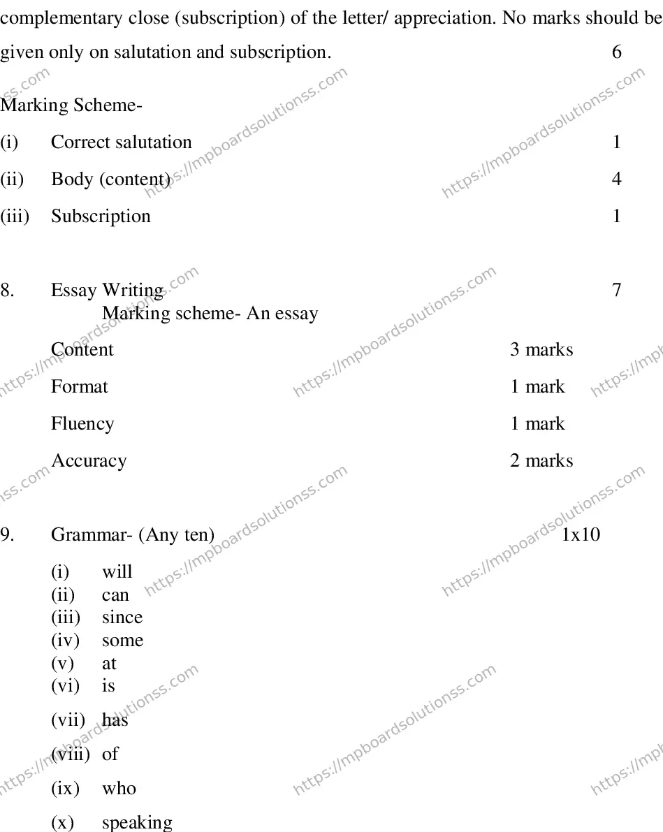 MP Board CLASS 10 ENGLISH-SPECIAL-LANGUAGE-SET-3-3 0003 Sample Paper Image 16