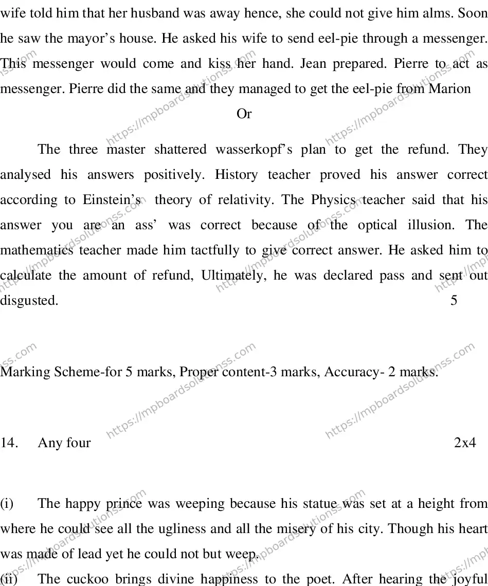 MP Board CLASS 10 ENGLISH-SPECIAL-LANGUAGE-SET-3-3 0003 Sample Paper Image 18