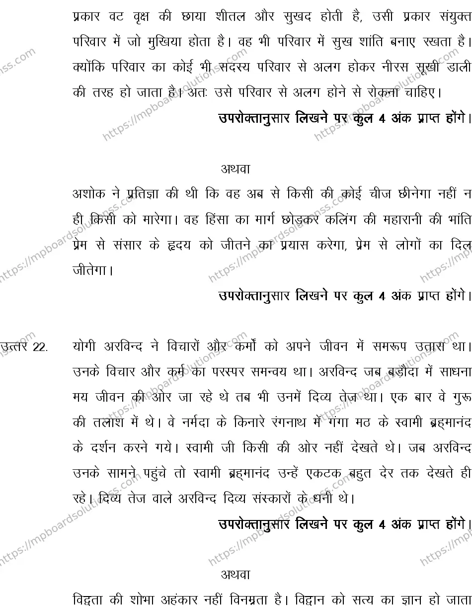 MP Board CLASS 10 HINDI-GENERAL-LANGUAGE-SET-2-3 2013 Sample Paper Image 20