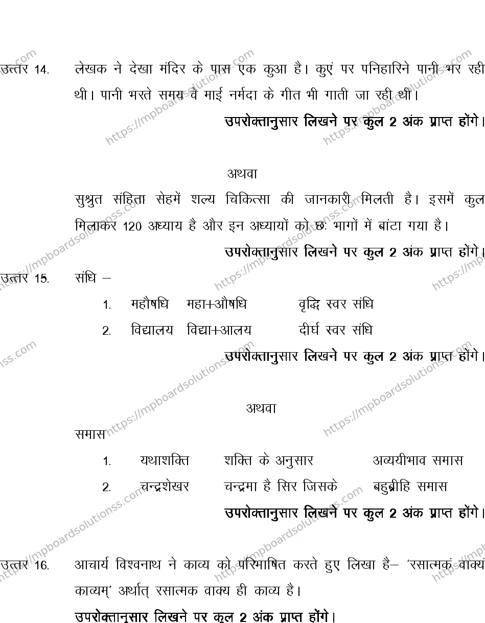 MP Board CLASS 10 HINDI-SPECIAL-LANGUAGE-SET-1-3 2013 Sample Paper Image 16