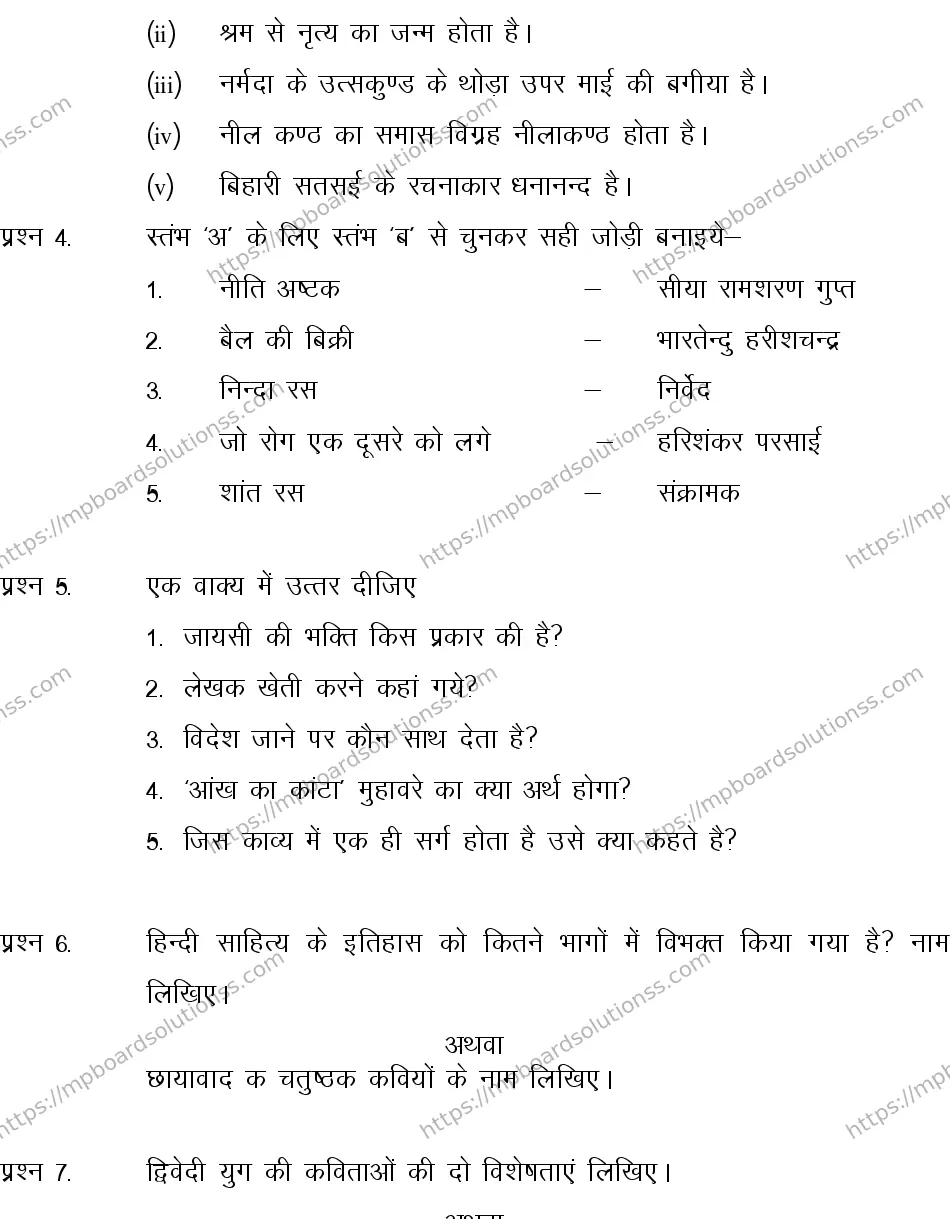 MP Board CLASS 10 HINDI-SPECIAL-LANGUAGE-SET-1-3 2013 Sample Paper Image 3