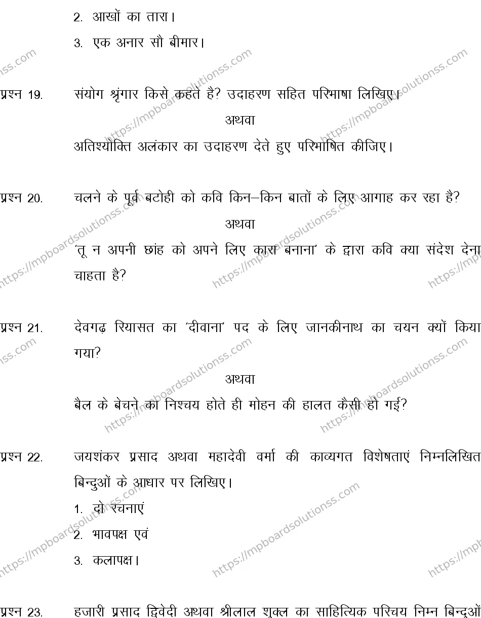 MP Board CLASS 10 HINDI-SPECIAL-LANGUAGE-SET-1-3 2013 Sample Paper Image 6