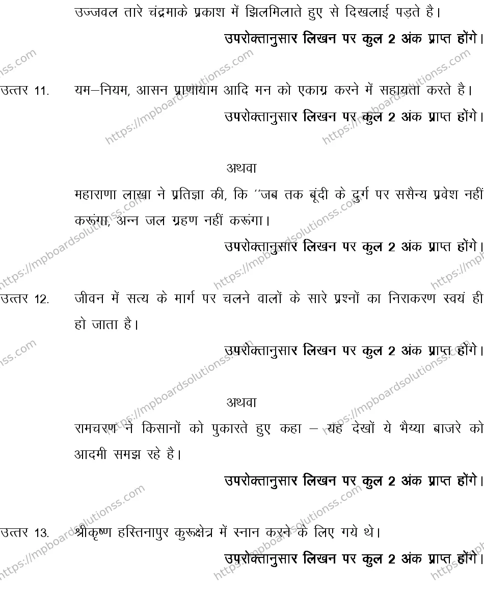 MP Board CLASS 10 HINDI-SPECIAL-LANGUAGE-SET-2-3 0008 Sample Paper Image 12