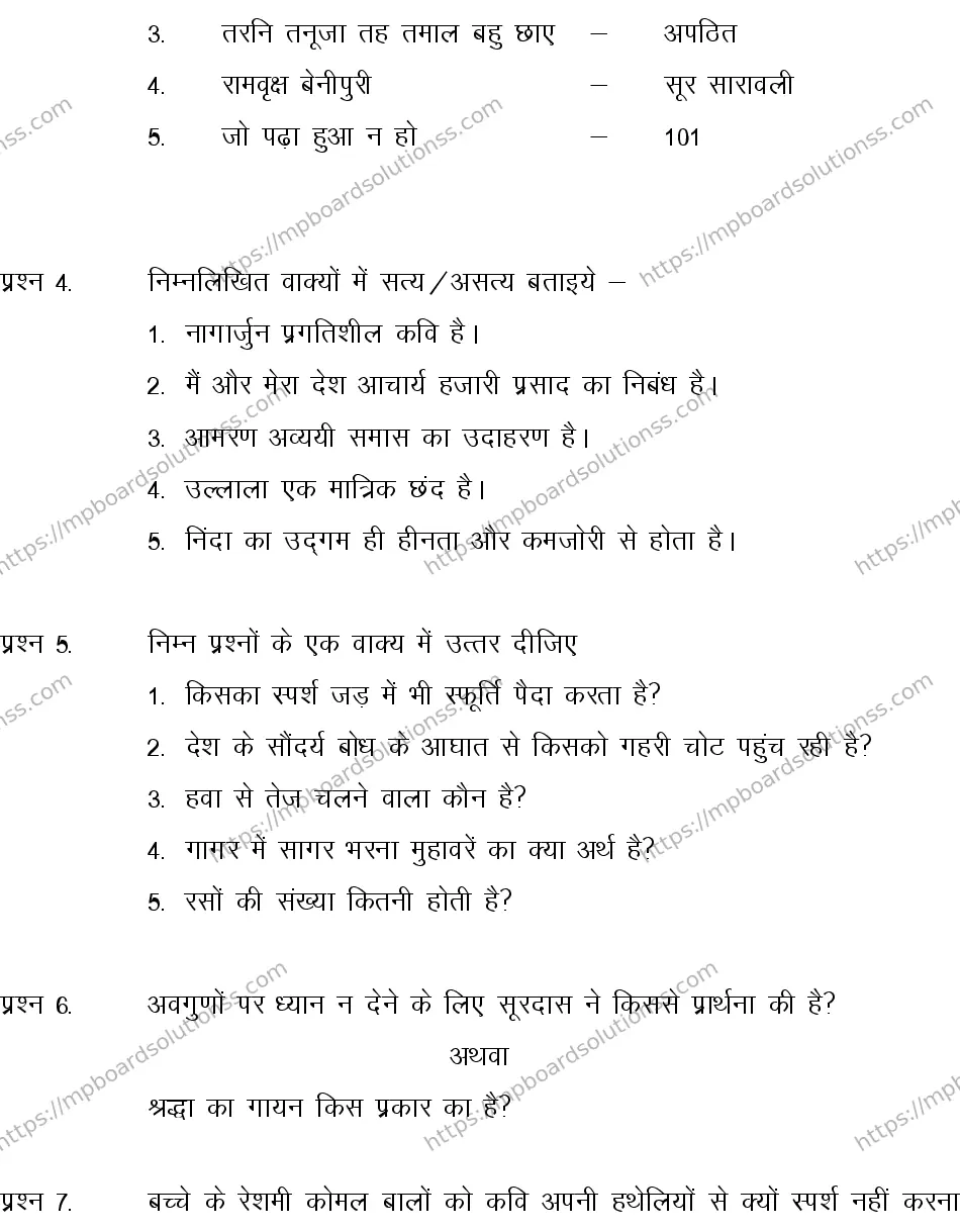 MP Board CLASS 10 HINDI-SPECIAL-LANGUAGE-SET-2-3 0008 Sample Paper Image 3