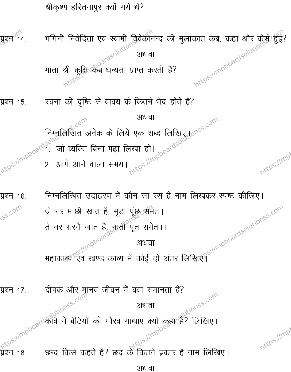 MP Board CLASS 10 HINDI-SPECIAL-LANGUAGE-SET-2-3 0008 Sample Paper Image 5