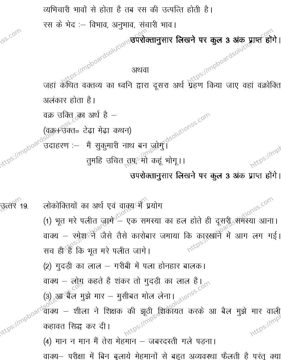 MP Board CLASS 10 HINDI-SPECIAL-LANGUAGE-SET-3-3 0009 Sample Paper Image 16