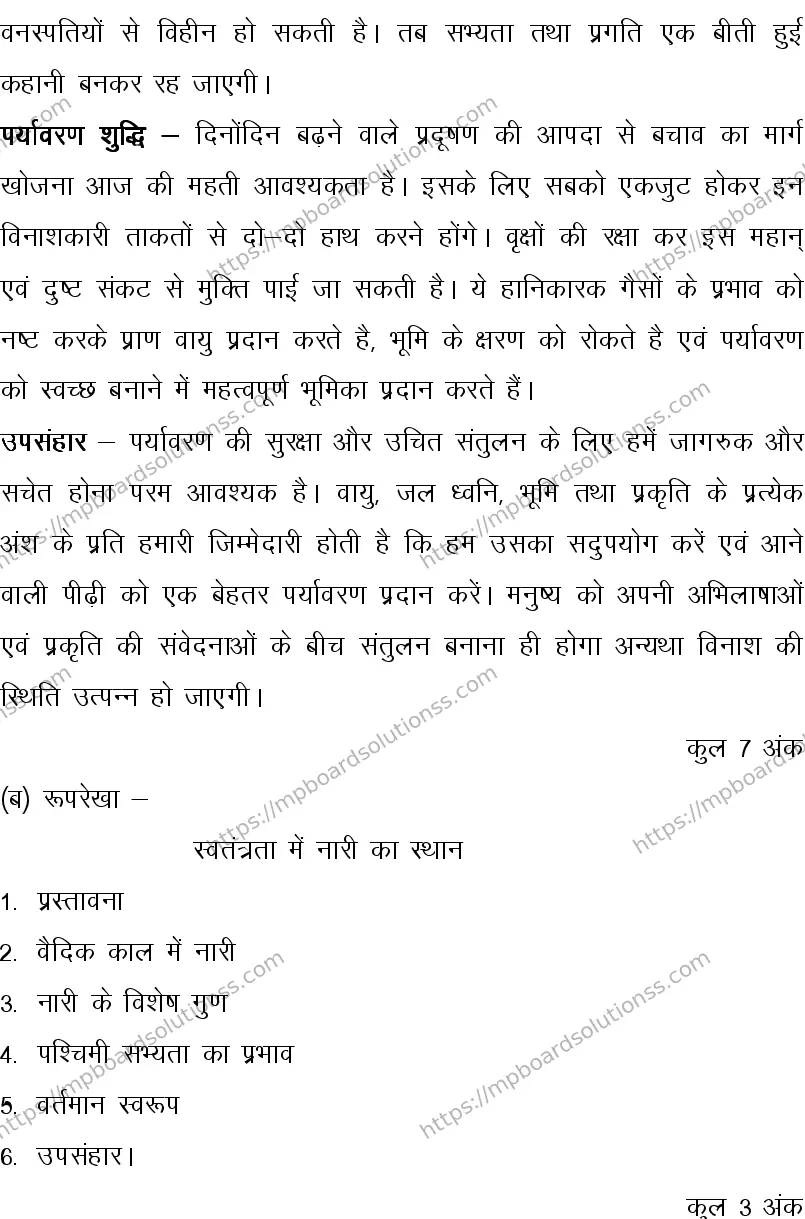 MP Board CLASS 10 HINDI-SPECIAL-LANGUAGE-SET-3-3 0009 Sample Paper Image 27