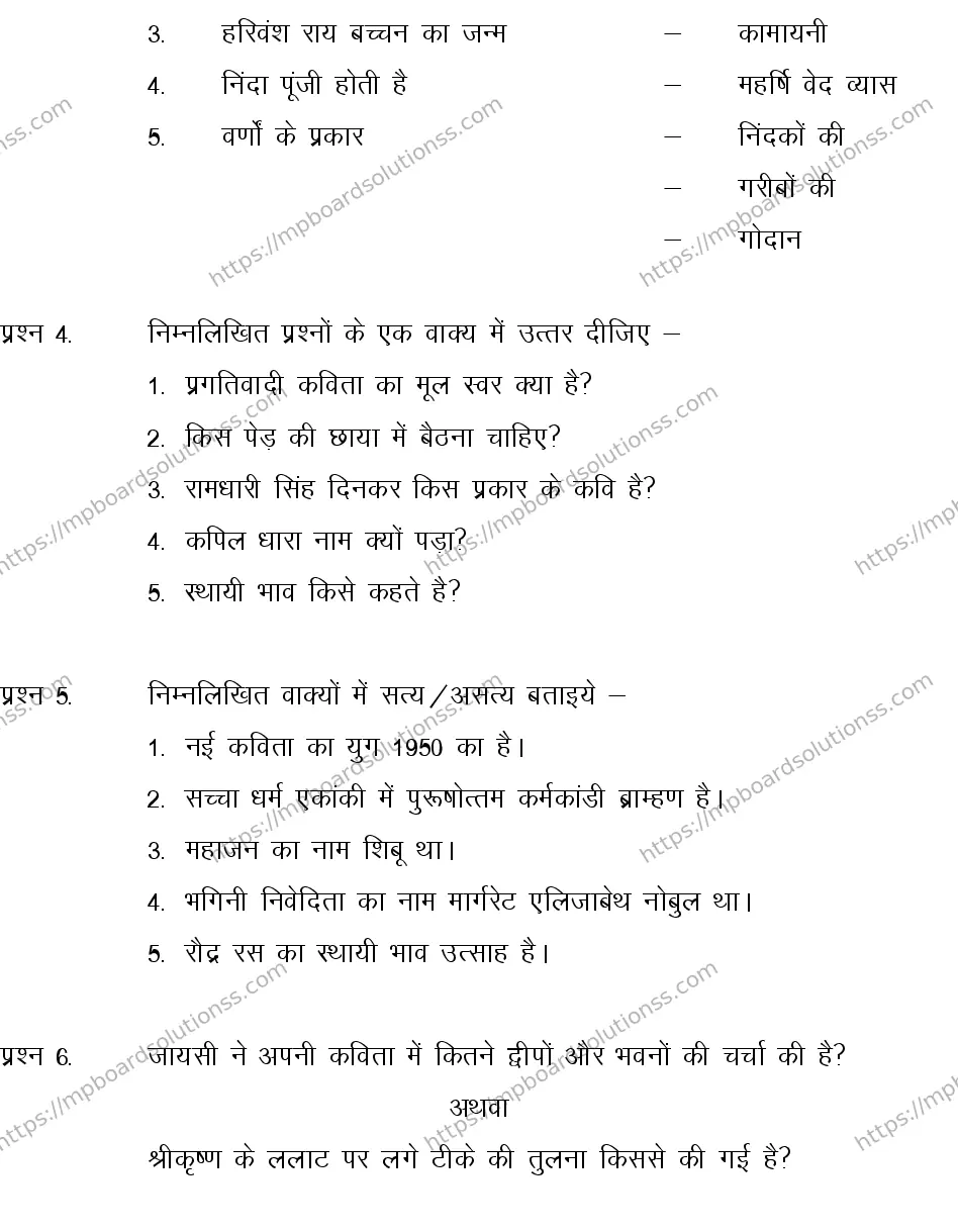 MP Board CLASS 10 HINDI-SPECIAL-LANGUAGE-SET-3-3 0009 Sample Paper Image 3