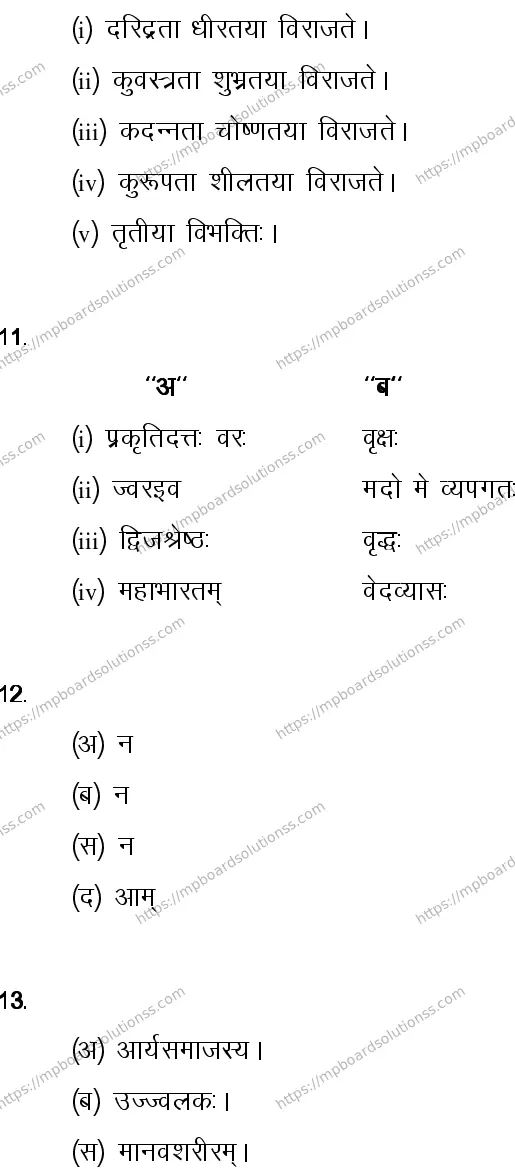 MP Board CLASS 10 SANSKRIT-GENERAL-LANGUAGE-SET-1-3 0016 Sample Paper Image 13