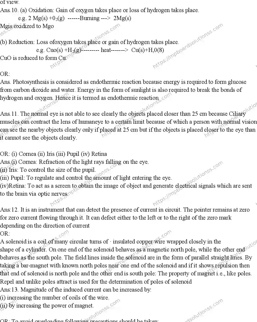 MP Board CLASS 10 SCIENCE-1-WITH-ANSWER-EM 2019 Sample Paper Image 4