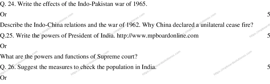 MP Board CLASS 10 SOCIAL-SCIENCE-(ENGLISH)-23 AN20 Sample Paper Image 4