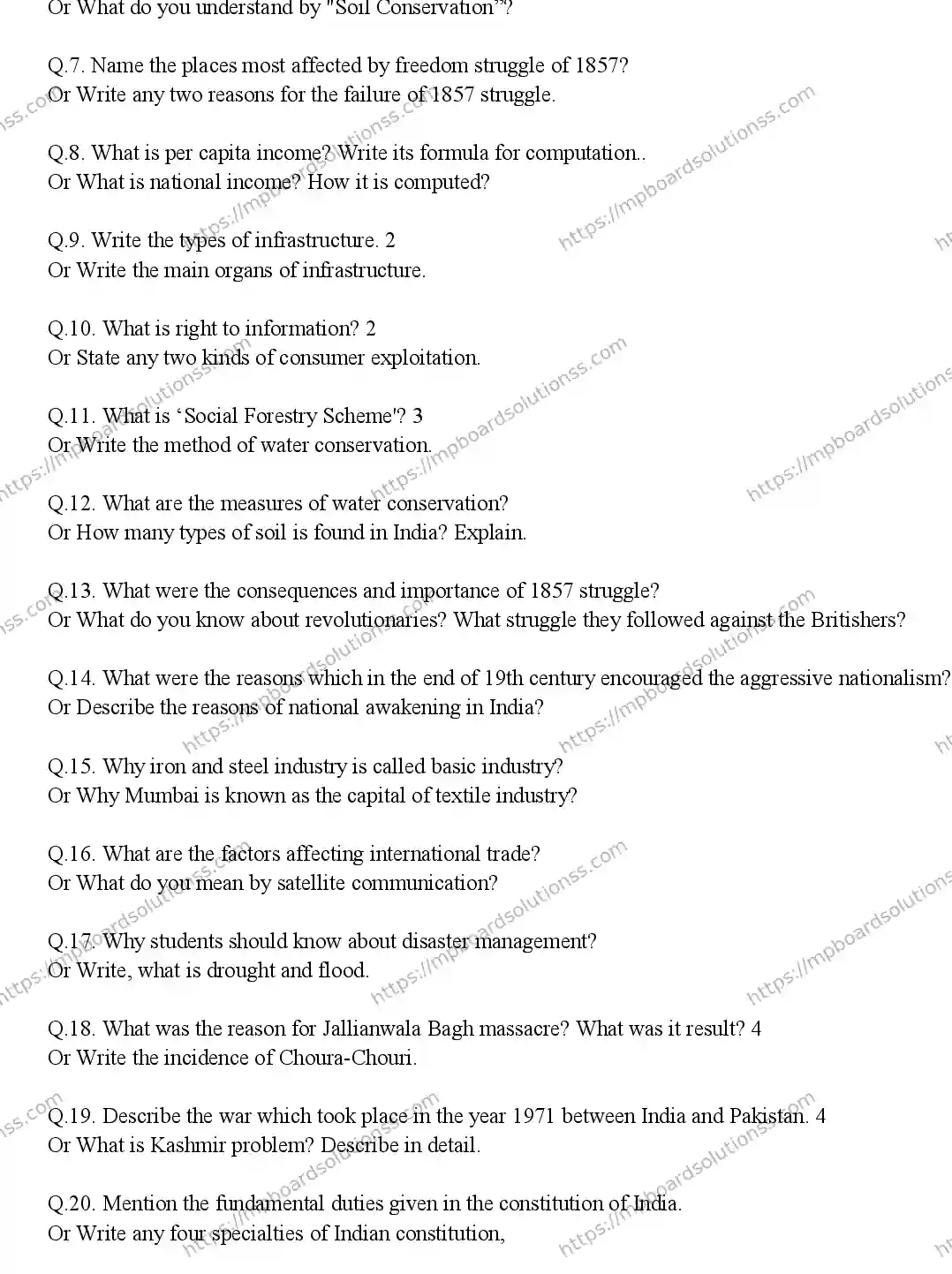 MP Board CLASS 10 SOCIAL-SCIENCE-ENGLISH-MEDIUM 2019 Sample Paper Image 2