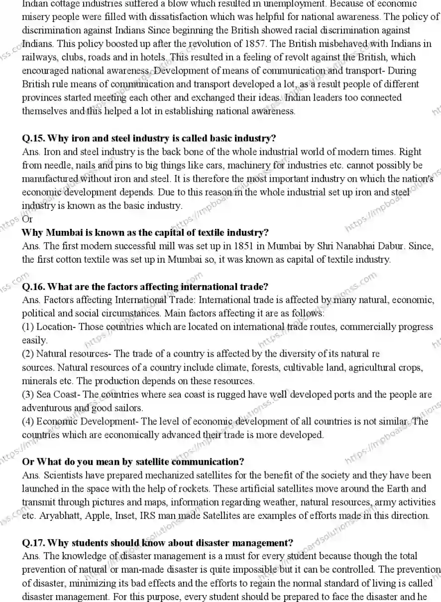 MP Board CLASS 10 SOCIAL-SCIENCE-ENGLISH-MEDIUM 2019 Sample Paper Image 7