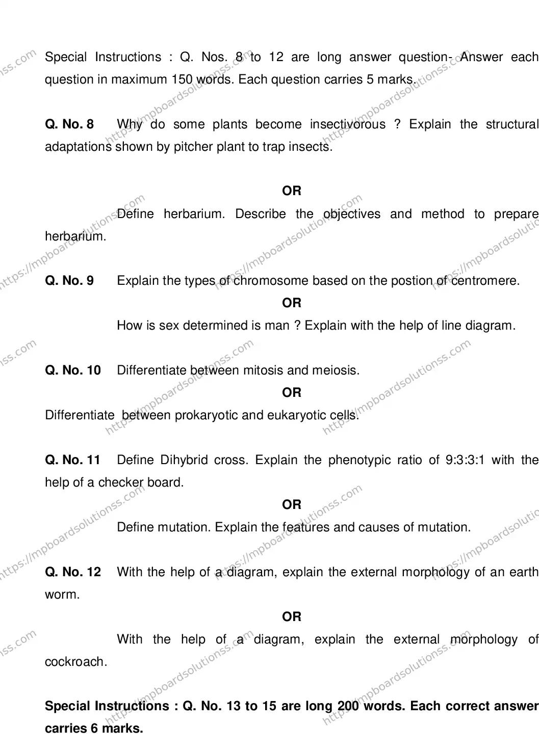 MP Board CLASS 11 BIOLOGY 2018 Sample Paper Image 35