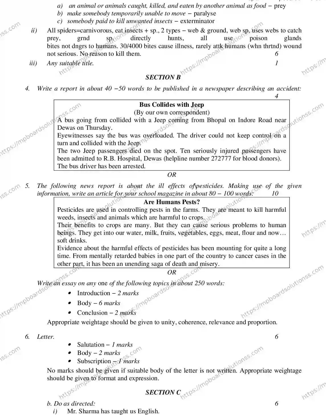 MP Board CLASS 11 ENGLISH-GENERAL 2018 Sample Paper Image 7