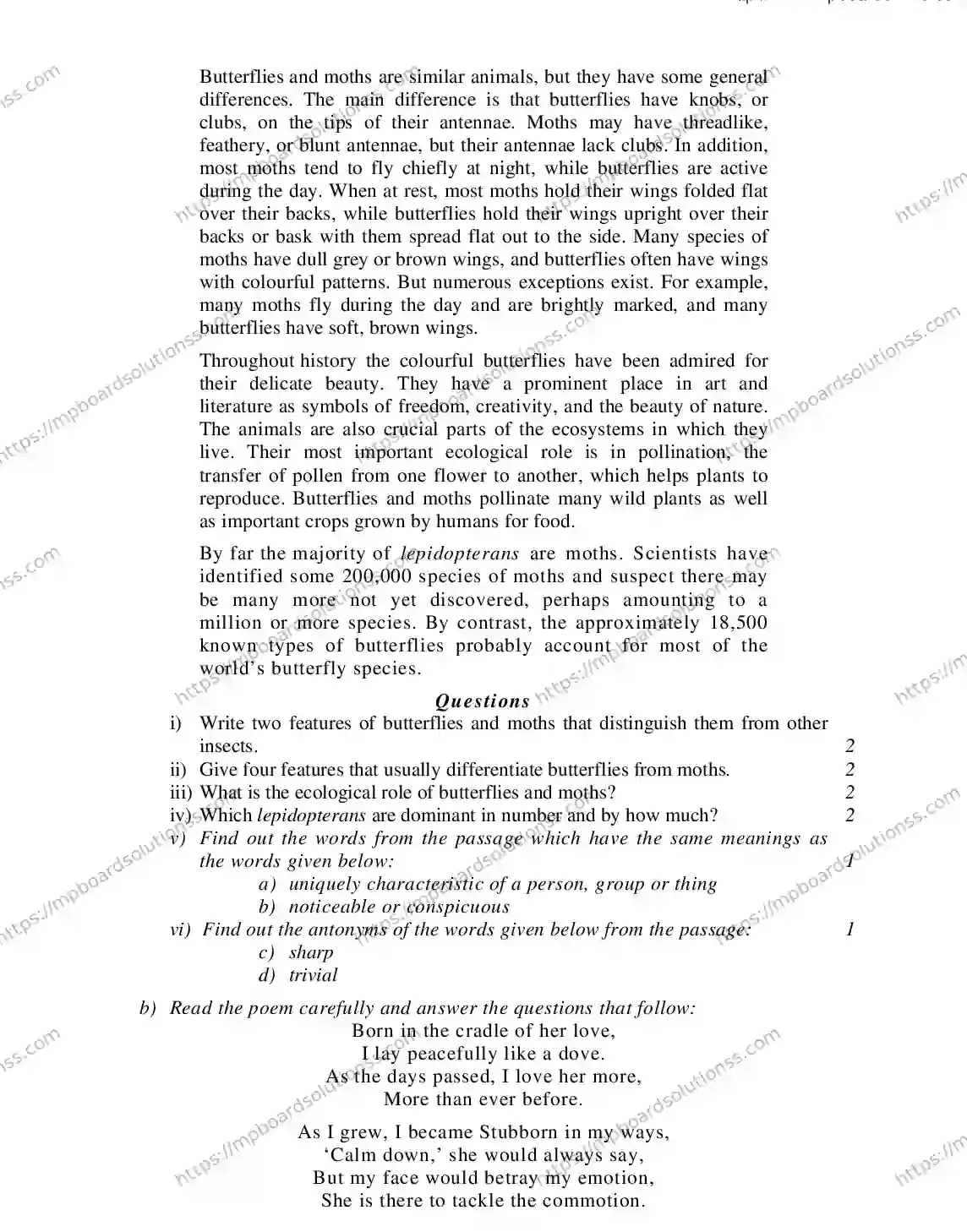 MP Board CLASS 11 ENGLISH-SPECIAL 2018 Sample Paper Image 2