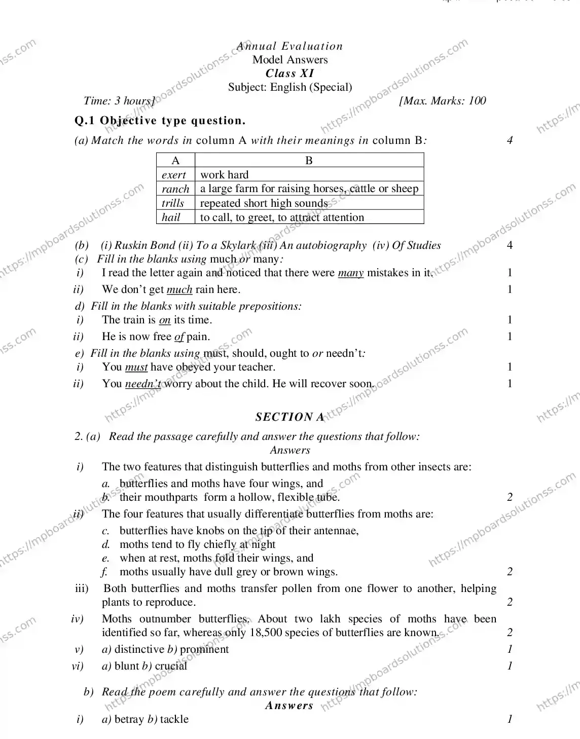 MP Board CLASS 11 ENGLISH-SPECIAL 2018 Sample Paper Image 6