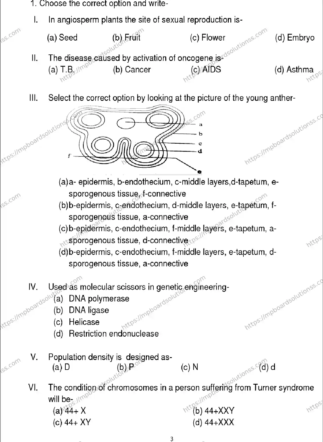 MP Board Class 12 Biology 2025 Sample Paper Image 3