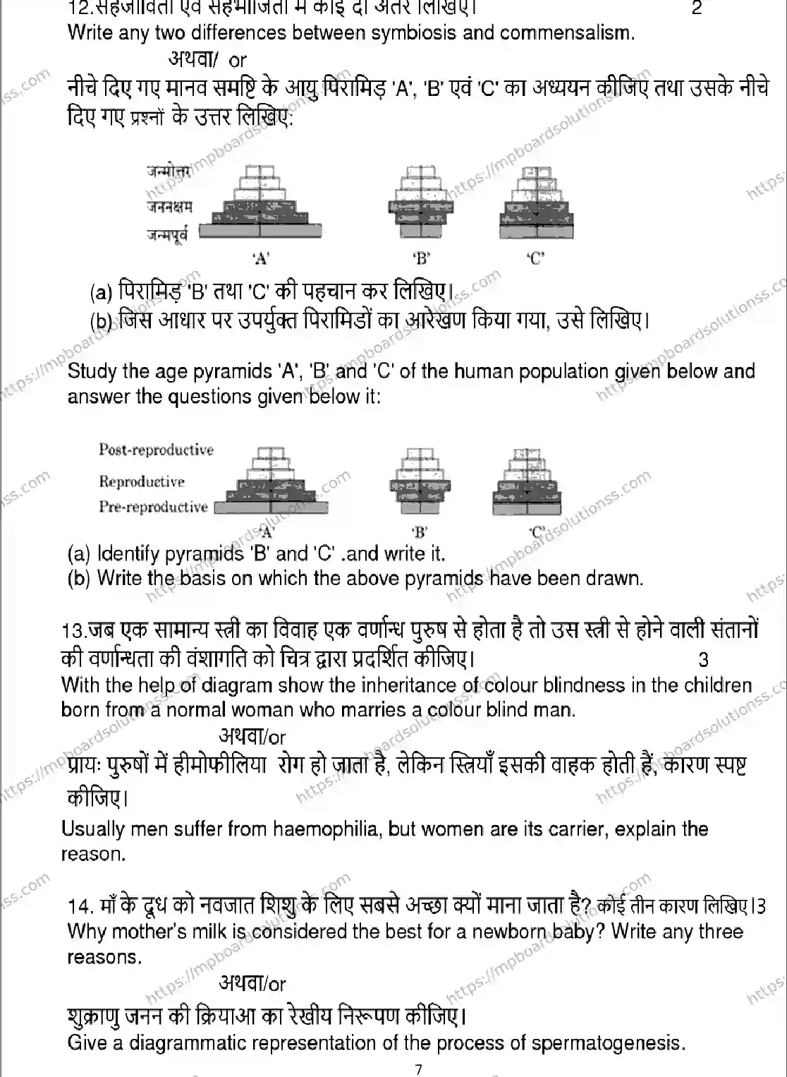 MP Board Class 12 Biology 2025 Sample Paper Image 7