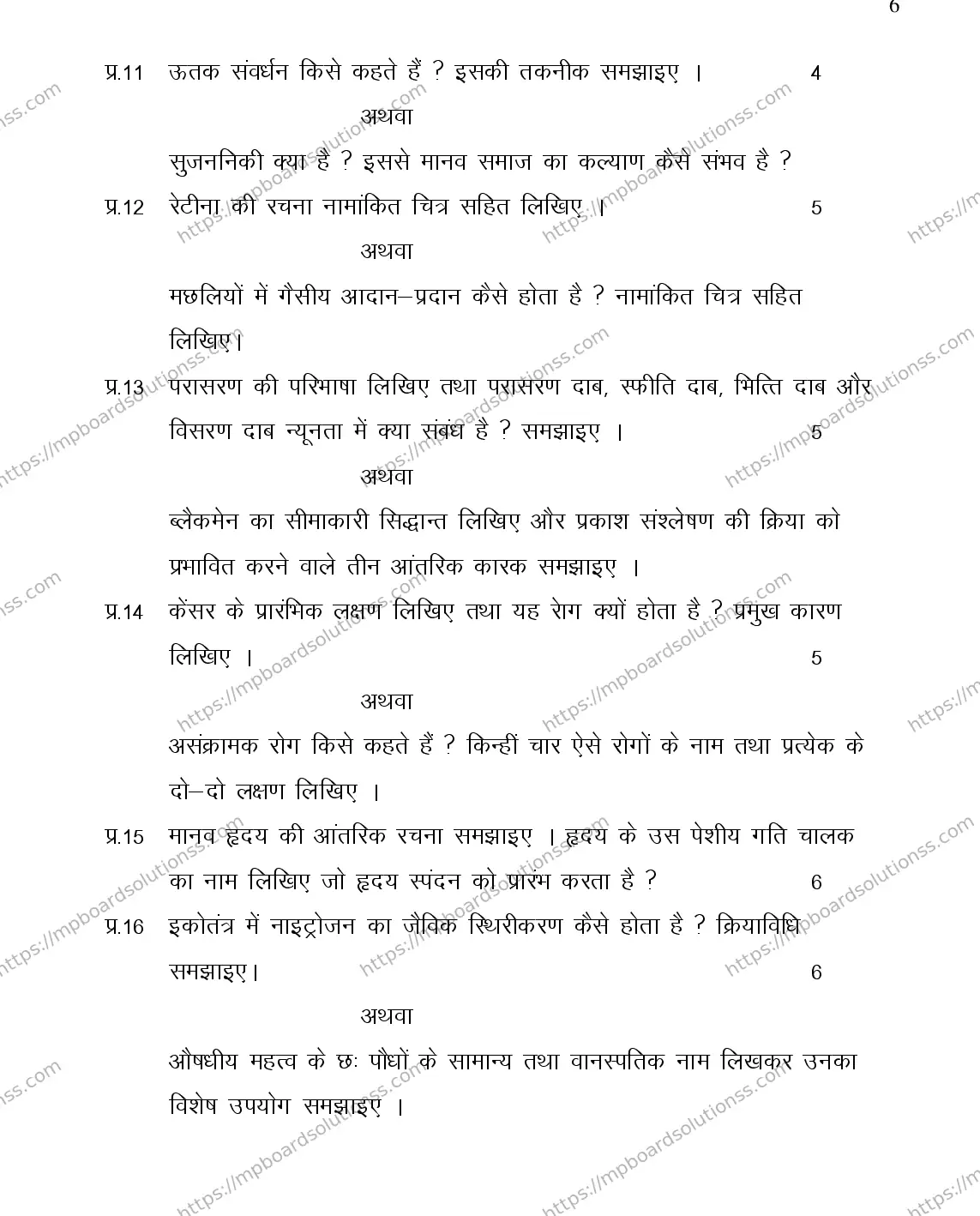 MP Board Class 12 BIOLOGY-356558 2018 Sample Paper Image 6