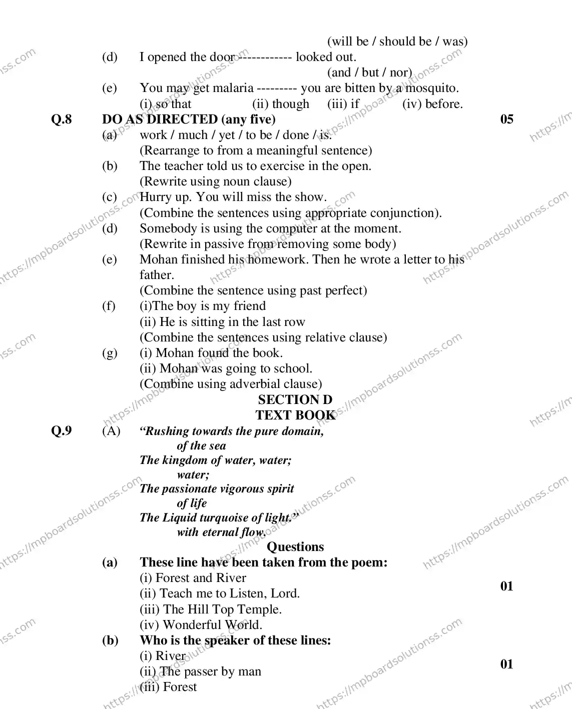 MP Board Class 12 ENGLISH-GENERAL-356564 2018 Sample Paper Image 10