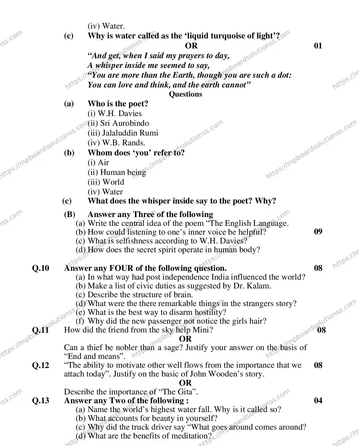 MP Board Class 12 ENGLISH-GENERAL-356564 2018 Sample Paper Image 11