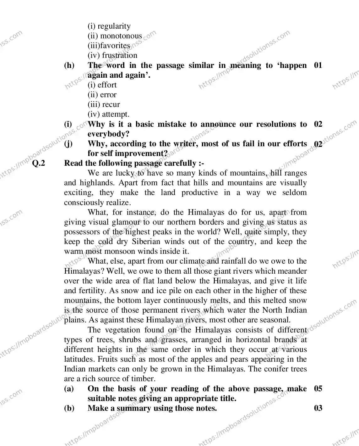 MP Board Class 12 ENGLISH-GENERAL-356564 2018 Sample Paper Image 8